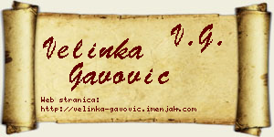 Velinka Gavović vizit kartica